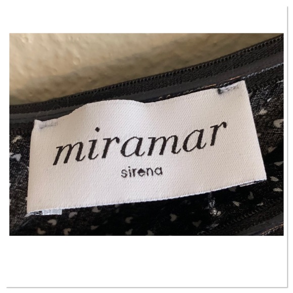 Sirena Off Shoulder Double Slit Dress Black White Heart Print Size Large - Picture 10 of 12